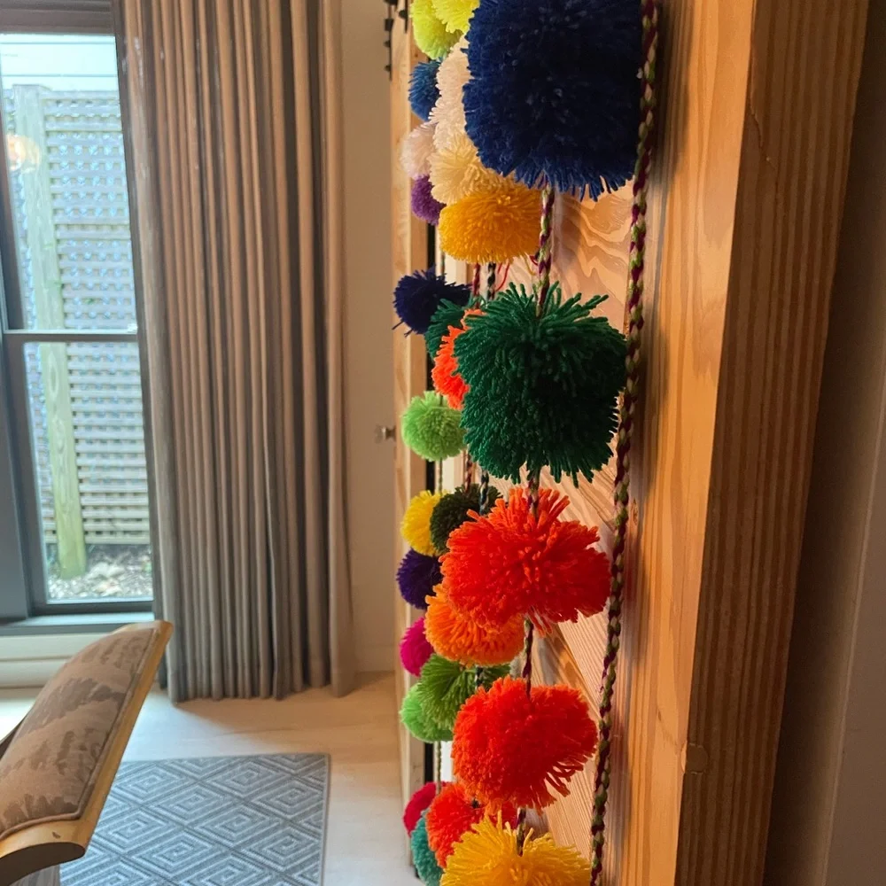 Colorful Pom Pom Garland for Festive Decor
